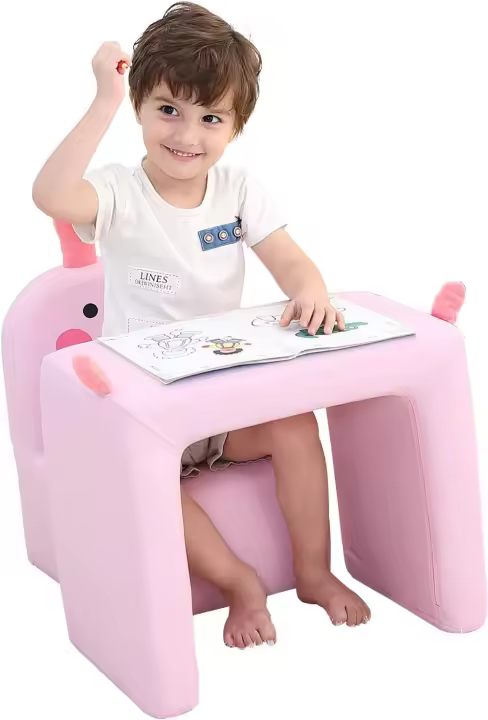 Life Sillón para niños Multifuncional, Silla y Mesa para niños/Taburete con una Sonrisa Divertida para niños y niñas(Azul) - 1