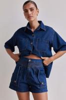 Conjunto de pantalones cortos y camisa holgada informal para mujer, verano 2025 - details 5