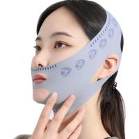 Facial reutilizable en forma de V, cinturón de elevación adelgazante facial, reduce la papada, vende adelgazamiento, mascarilla para dormir para mujeres - details 3