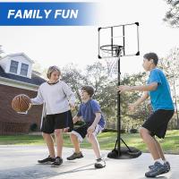 Baloncesto portátil de altura ajustable de 7 pies a 9 pies con tablero transparente de 32 pulgadas y ruedas para jóvenes adultos en interiores y exteriores, 230 cm-280 cm - details 5