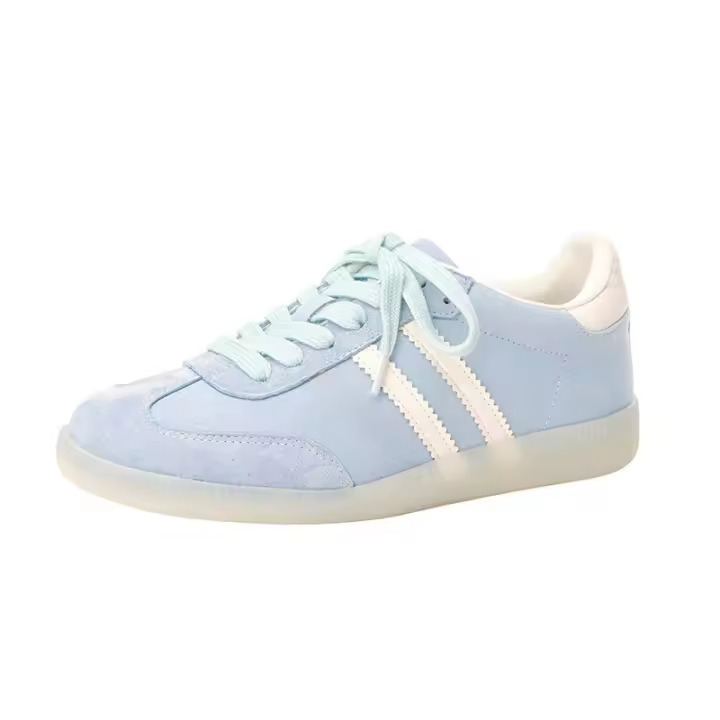 Nuevo verano océano azul suela suave cómodo con cordones de fondo plano estudiante universitario deportes y zapatos de ocio - 1