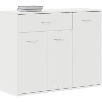 Mara Contrachapada Auxiliar Cajonera Mueble Bajo 3 Puertas Auxiliar Salón Oficina Blanco - details 1