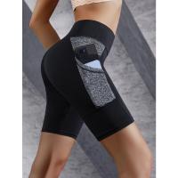 Pantalones cortos deportivos de cintura alta para mujer con prácticos bolsillos laterales que combinan perfectamente la moda y la funcionalidad. - details 2