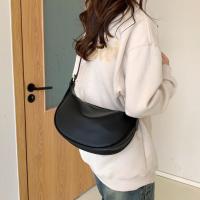 Bolsos cruzados Vintage de Color sólido, bolso de hombro de cuero PU con cremallera y correa ajustable, gran capacidad, estilo coreano - details 10
