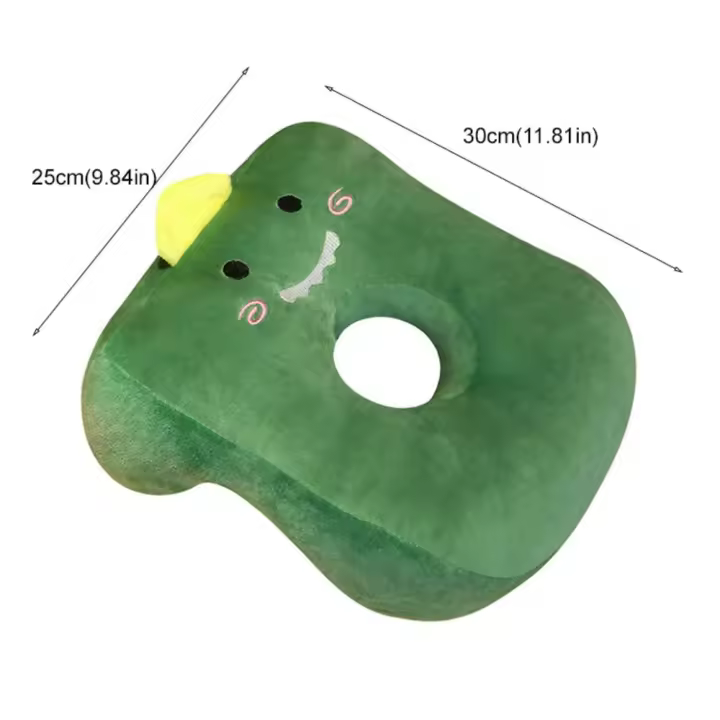 Cómoda almohada de felpa para siesta con dibujos animados, Agujero hueco, patrón de animales, almohada de descanso para escritorio, almohada para dormir reparador resistente al desgaste para oficina - 1