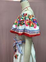 Nuevo vestido largo con vuelo y estampado de flores rojas de un hombro para primavera y verano 2025 - details 35