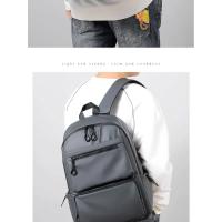 Mochila de 14 pulgadas para hombre Mochila de viaje de gran capacidad Color sólido - details 3
