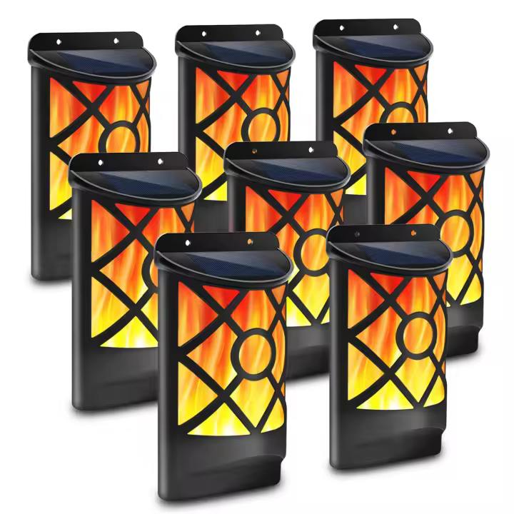 Luces solares de llama para exteriores, candelabro de pared para Patio, cubierta, entrada, impermeable, parpadeante, 1-8 unidades - 1