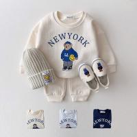 Versión coreana ins ropa para niños 2025 ropa de bebé para hombres y mujeres suéter de oso de dibujos animados pantalones casuales traje deportivo suelto - details 0