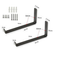 Soportes de pared para estantería, soportes de montaje con tornillos en forma de L, color negro, 2 piezas, 1 par - details 9