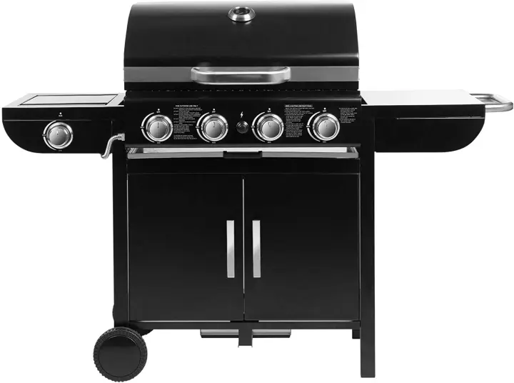 Parrilla de Gas para barbacoa, parrilla de jardín con mesas laterales, 14,05 KW, 4 + 1 quemadores - 1