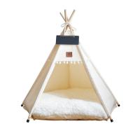 Caseta para mascotas con cojín grueso, tienda de campaña tipo tipi para gatos, lavable, cojín grueso, cama para perros, colchón suave, tienda de campaña plegable para mascotas, uso en interiores. - details 9