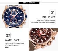 Reloj de cuarzo a la moda para hombre: reloj de pulsera luminoso multifunción resistente al agua para uso diario, de negocios y al aire libre - details 7
