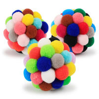Juguete Para Gatos Pelota De Terciopelo Con Campana Juguete Elástico De Colores Para Divertir a Los Gatos Material De Lana - details 3