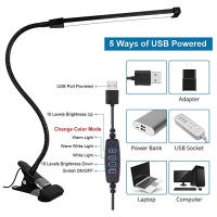 Lámpara LED de escritorio con Clip, luces de lectura de libros con 3 modos de color y atenuación de 10 niveles para cabecero de cama, mesa, iluminación de tareas - details 2
