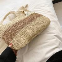 Bolso de verano con asa superior, bolsa de gran capacidad hecha a mano, de Color de contraste con borlas, para vacaciones en la playa - details 6