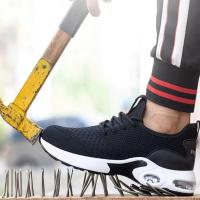Zapatos de seguridad ligeros para hombre, zapatillas de trabajo con puntera de acero, zapatos protectores antideslizantes, antipinchazos, indestructibles, 2025 - details 5