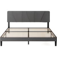 Cama Maya 150x190cm Altura de 30cm Somier con cabeza Somier de láminas de madera Gris Oscuro - details 8