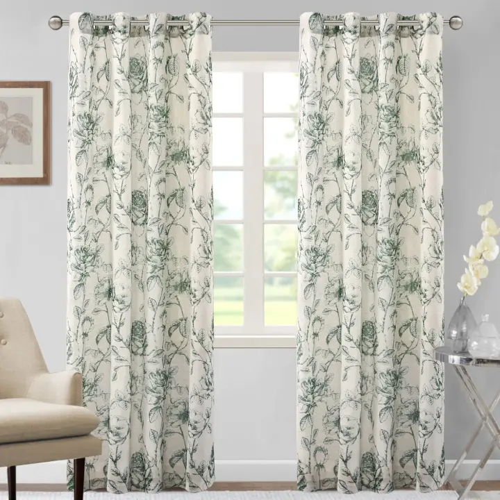 cortinas,2 piezas,lino,con vasos de dormitorio,2 piezas,para patio,cocina,sala de estar - 1
