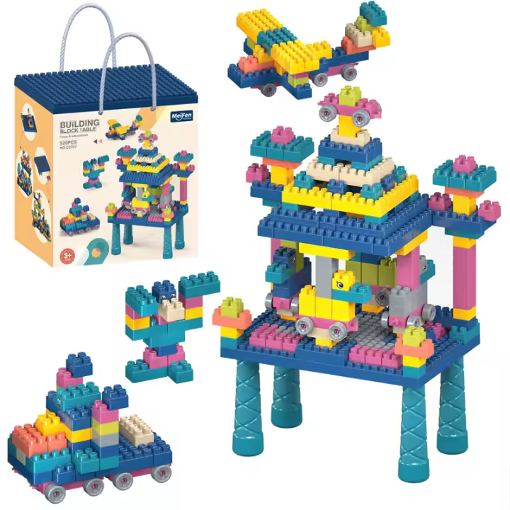 Bloques de construcción de gran tamaño para niños, juguete de mesa colorido, creativo, a granel, juguetes educativos tempranos, paquete de funda de regalo para bebés - 1