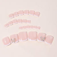 Encantadoras Uñas de Piedra Franjas Rosa Cómodas para Wear Manicura de Salón para Mujeres y Chicas - details 5