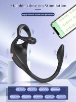 Anillo masajeador de próstata 2 en 1 para hombres, vibrador, juguete sexual, aplicación Gay, tapón Anal, perineo, estimulador Masculino - details 2