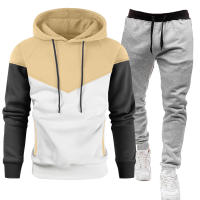 Sudadera deportiva informal para hombre, traje ajustado con costuras de Color de contraste, moda juvenil - details 7