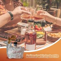 Cabeza de lobo, elefante, búho, ciervo, papá, marido, whisky de cristal, exquisita botella de vino, decoración del hogar - details 3