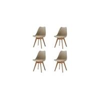 Sillas de Comedor de Diseño Nórdico Paquete de 4 con Patas de Madera Maciza de Haya - details 8