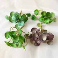 Plantas de hierba de moneda de cobre Artificial suave, hojas de hiedra falsas hechas a mano realistas, Mini ramo para colgar en la pared, decoración del hogar - details 9