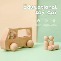 1Set Montessori de madera juguetes para niños de madera de Peg de muñecas de coche autobús niños educativo juguete de - details 4