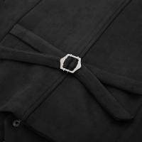 Chaleco de traje de cuero de gamuza para hombre, chaleco informal occidental con cuello en V, solapa con botones a presión, chaqueta sin mangas - details 11