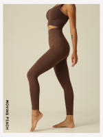 Pantalones largos ajustados de Yoga para mujer, mallas para correr a la moda, color melocotón móvil - details 8