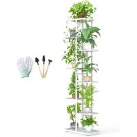 Estante de Almacenamiento para Plantas Metal Negro, Herramientas de Jardín y Guantes, 141 cm, Para Interior y Exterior, Escaleras para Plantas, para Balcón - details 49