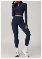 Conjunto de Yoga de Manga Larga Top de Correa Alta y Leggings Deportivos para Mujeres - details 24
