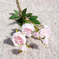 Ramo de rosas artificiales de 6 cabezas, flores de rosas de seda exquisitas de plástico, flores falsas realistas que no se decoloran, decoración del jardín del hogar - details 11