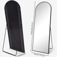 Cuerpo Entero Curvado, Espejos Grandes de Pared con Marco de Aluminio 161 x 52 cm, Espejo de Pie Inclinado o Colgante para Salón, Dormitorio, Entrada, Negro - details 24