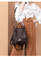 Mochila de cuero genuino para mujer, bolso de moda, bolsas de viaje antirrobo, estilo urbano, plegable, de cuero suave, bolso trasero vintage, bolsas impermeables, estilo punk, personalidad callejera - details 18