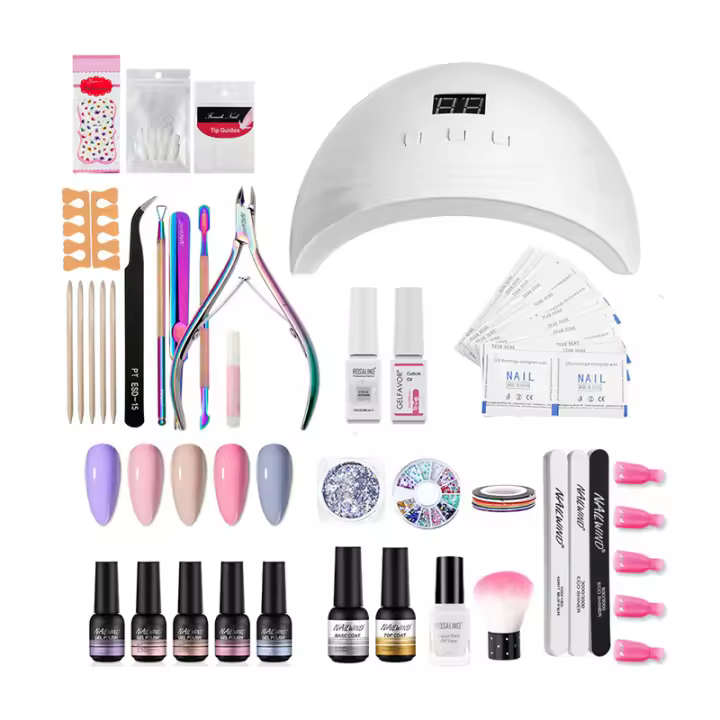 NAILWIND-Juego de manicura con lámpara UV, esmalte de uñas en Gel, Kit de barniz semipermanente, taladro eléctrico, juego completo de herramientas para uñas - 1
