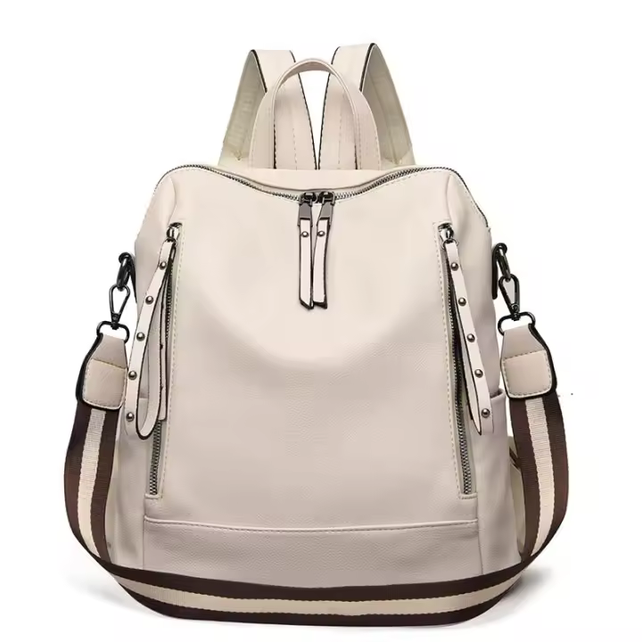 Mochila Retro de Cuero Elegante para Mujer Diseño Vintage de Tachuelas - 1
