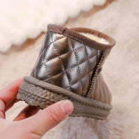 Botas térmicas para niños y niñas, botines de nieve antideslizantes, cálidos y gruesos, de felpa, a cuadros, para otoño e invierno, 2024 - details 10