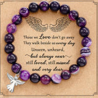 pulsera de piedra volcánica para hombre y mujer, brazalete de cuerda elástica, regalo para el Día del Padre, piedra lunar volcánica,Pulsera de regalo del Día de la Madre - details 15