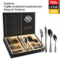 Juego de vajilla de 24 piezas, opcional en varios colores, juego de vajilla occidental de acero inoxidable Opcional multicolor - details 18