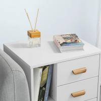 Auxiliares Mesita de Noche con 3 Cajones Mesa para Salón Comedor con 2 Estantes 48 x 40 x 60 cm Gris ES - details 14