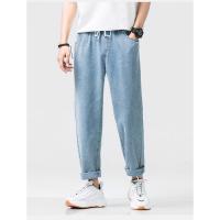 Jeans Casuales para Hombres en Primavera-Otoño Cintura Elástica, Pantalones de Denim de Trabajo Azules Estilo Hip Hop Joggers Streetwears - details 5