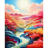 Ruopoty-pintura acrílica por números con Marco, manualidades de paisaje, Dibujo para decoración del hogar, regalo de Ideas Diy - details 0