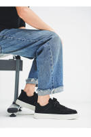 Zapatos para caminar con suela de plataforma para hombre, calzado para monopatín, cómodas zapatillas de tenis a la moda para hombre, Color sólido - details 18