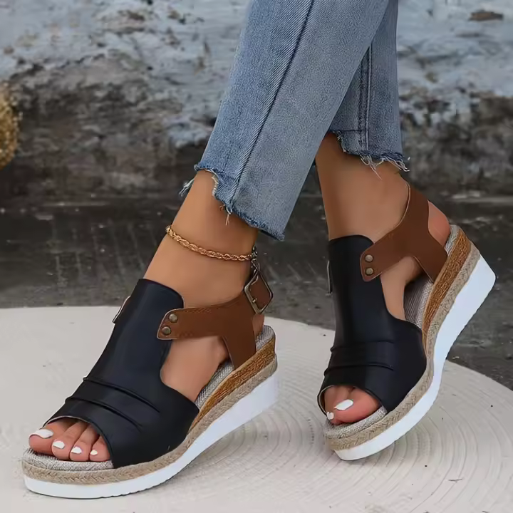 Sandalias de tacón de cuña para mujer, zapatos de moda de verano - 1