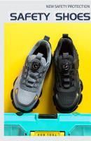 Rotating Button New Safety Shoes Men Anti-smash Anti-puncture Work Shoes Fashion Men Sport Shoes Security Protective Boots Men - details 5