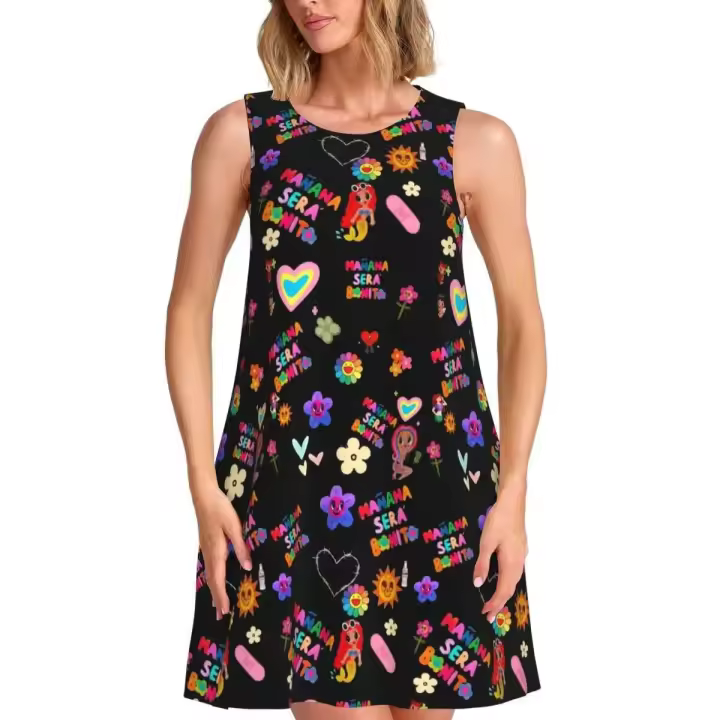 Vestido de playa sin mangas para mujer, personalizado, K-Karol Singer G, sol suelto con estampado de bolsillo - 1